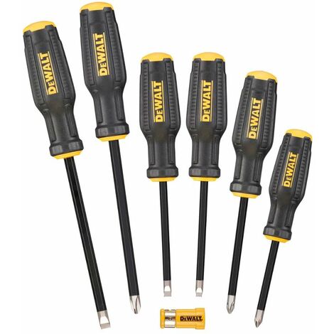 DeWalt DWHT0-62056 Set di cacciaviti FullFit, 6 pezzi, utilizzato principalmente in applicazioni di avvitamento, include PH1, PH2, PH3, 5,5 mm, 6 mm e 8 mm, design ergonomico e resistente.