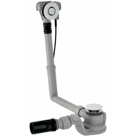 Geberit Accessori - Sistema di scarico e troppopieno per vasca da bagno, comando PushControl, lunghezza 260 mm, cromo 150.750.21.6