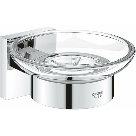 GROHE QUICKFIX Start Cube Mensola In Vetro 530 Mm, Cromo, Installazione A Vite O Con Colla QuickGlue Per Bagno