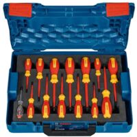 Bosch Professional Set di cacciaviti misti VDE (con tester di fase monopolo, 14 pezzi, in L-BOXX)
