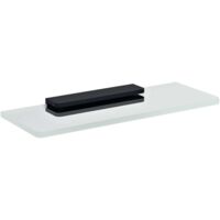 Sapho Pirenei - Mensola, lunghezza 20 cm, vetro trasparente/nero MY009B-11