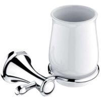Nimco Lada - Portabicchieri in ceramica, bianco/cromo LA 19058K-26