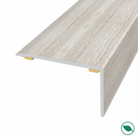 Forestea – Nez de marche aluminium antidérapant adhésif chêne blanc gris – Longueur 135 cm – Largeur 4 cm – Hauteur 2,5 cm