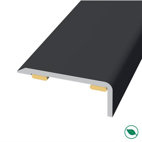 Forestea – Angle aluminium adhésif noir – Longueur 135 cm – Largeur 2,5 cm – Hauteur 1 cm – Facile à poser pour seuil de transition (1/2)
