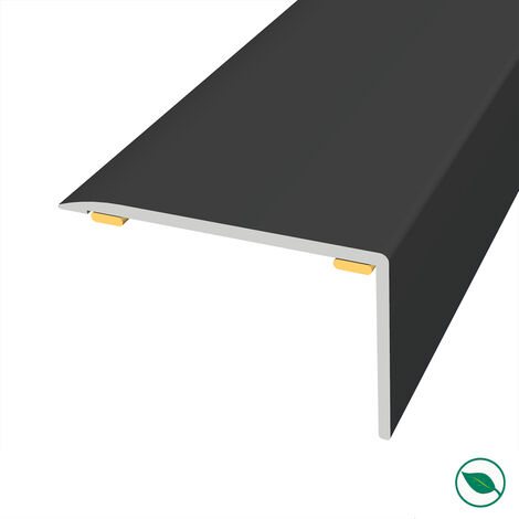 Forestea – Nez de marche antidérapant en aluminium noir 135cm x 4cm x 2,5cm – Adhésif pour escaliers en bois et béton – Sécurise vos espaces
