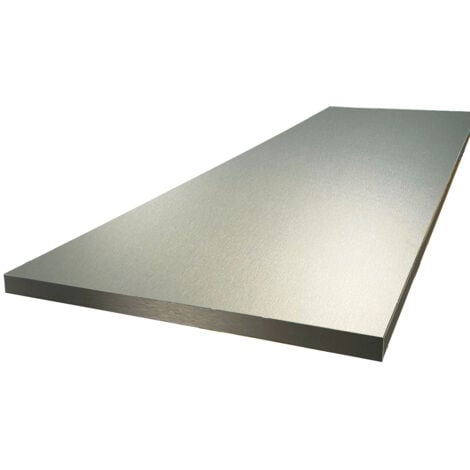 Plan de travail stratifié HPL aluminium 2000 x 650 x 38 mm FSC