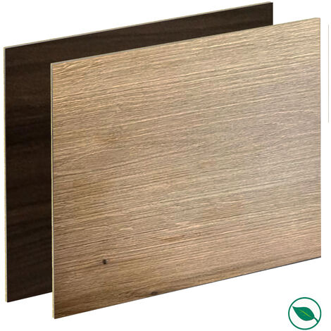 Forestea – Crédence cuisine stratifiée HPL réversible chêne/chêne brun 3000 x 640 x 13,4 mm – Résistante à la chaleur et aux rayures – Label FSC