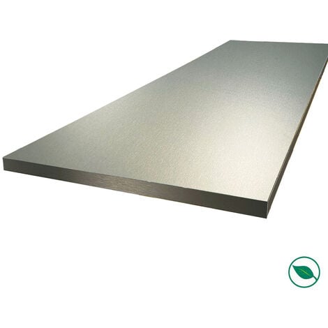 Plan de travail stratifié HPL aluminium 3000 x 650 x 38 mm FSC