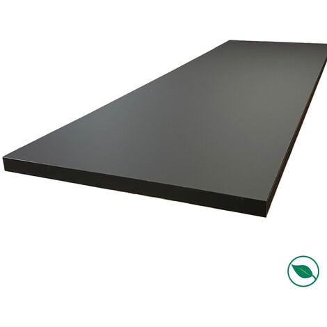 Plan de travail stratifié HPL noir mat 2000 x 650 x 38 mm FSC