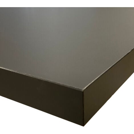 Plan de travail stratifié HPL noir mat 2000 x 650 x 38 mm FSC