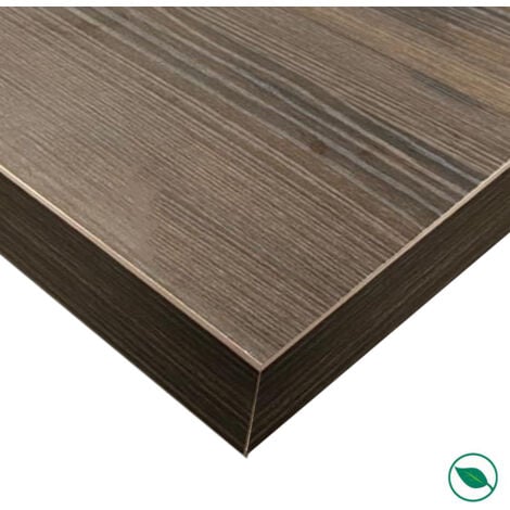 Plan de travail stratifié HPL chêne brun 2000 x 650 x 38 mm FSC