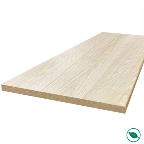 Plan de travail stratifié HPL chêne clair 3000 x 650 x 38 mm FSC