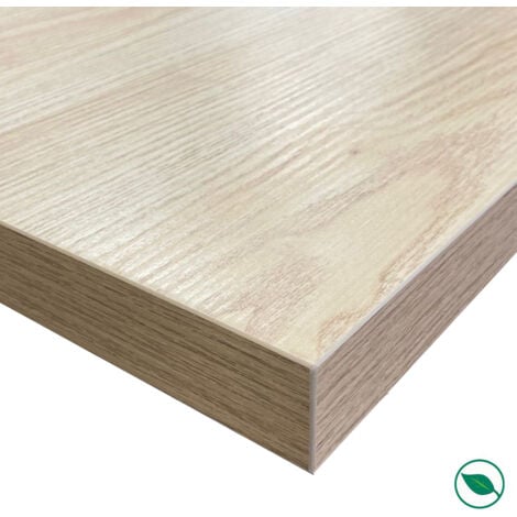 Plan de travail stratifié HPL chêne clair 3000 x 650 x 38 mm FSC