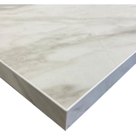 Plan de travail ilot central stratifié HPL marbre blanc 1600 x 900 x 38 mm FSC
