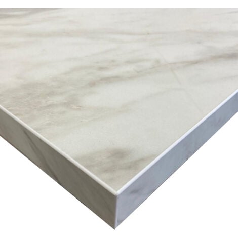 Plan de travail stratifié HPL marbre blanc 2000 x 650 x 38 mm FSC