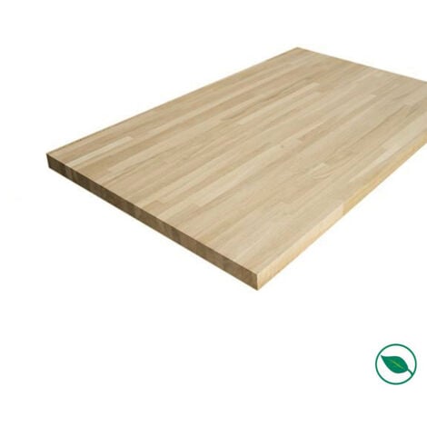 Plan de travail chêne massif lamellé collé 2000 x 800 x 26 mm - FSC MIXTE 70%