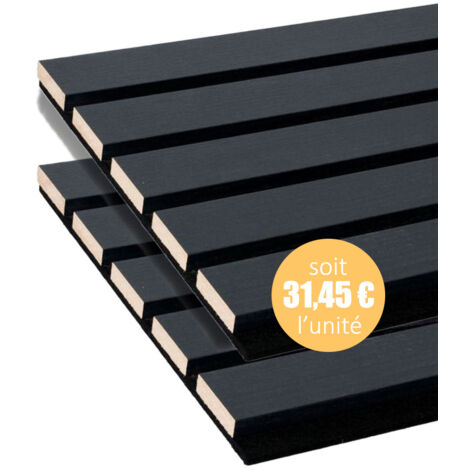 Forestea – Lot de 2 panneaux acoustiques décoratifs en MDF chêne – Dimensions 2600x300x17mm – Label PEFC 70% – Installation facile sur murs et plafonds
