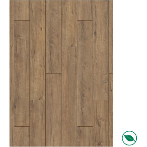 Forestea – Sol stratifié effet parquet 8 mm – 1288 x 195 mm – Classe 32/AC4 pour usage intensif – Surface antibactérienne – Boîte de 9 lames