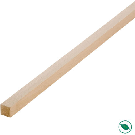Forestea – Lot de 8 tasseaux hêtre rabotés 2400 x 28 x 28 mm – Bois brut pour menuiserie – Label PEFC 70% – Usage intérieur