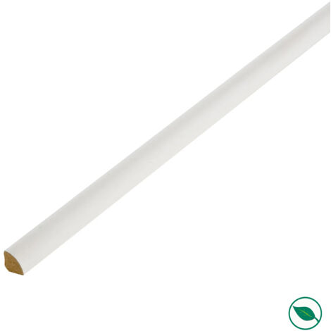 Lot de 12 quarts de rond revêtus blanc 2400 x 16 x 16 mm PEFC 70%