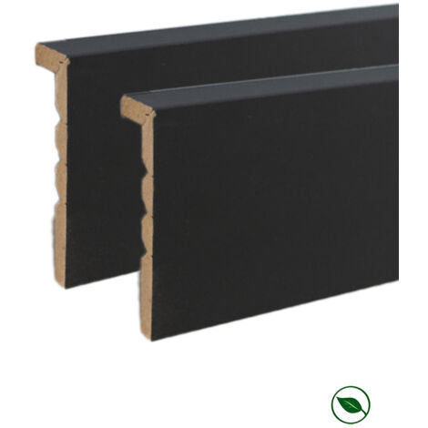Lot de 2 moulures de finition pour panneaux tasseaux MDF Noir 2700 x 120 x 30 mm PEFC 70%