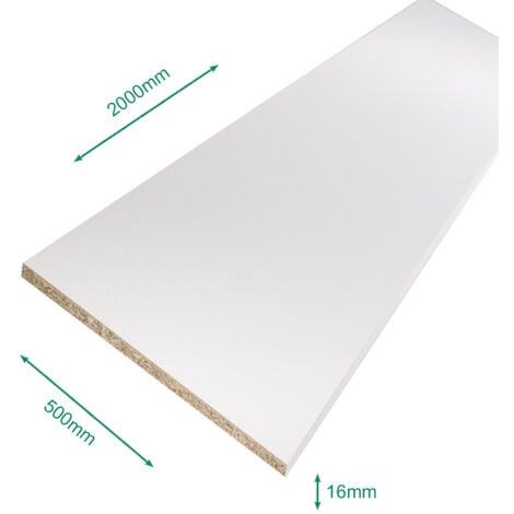 Tablette mélaminé blanc 2000 x 500 x 16 mm - PEFC 75%