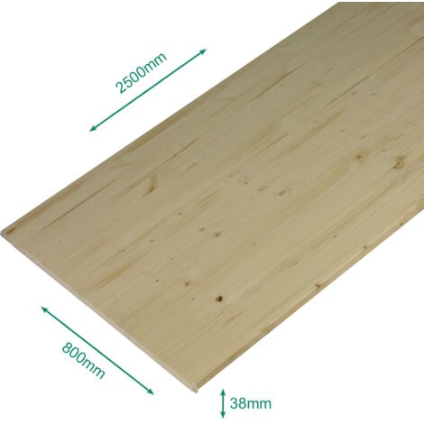 Plateau sapin massif lamellé collé abouté 2500 x 800 x 38 mm - PEFC 70%