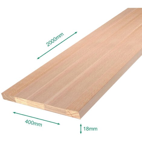 Tablette hêtre massif lamellé collé abouté 2000 x 400 x 18 mm - FSC 100%