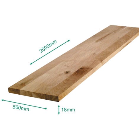 Tablette chêne massif lamellé collé abouté 2000 x 500 x 18 mm - FSC 100%