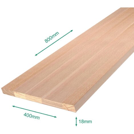 Tablette hêtre massif lamellé collé abouté 800 x 400 x 18 mm - FSC 100%
