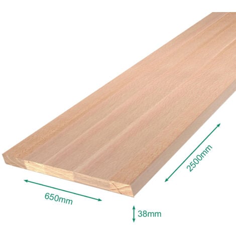 Plan de travail hêtre massif lamellé collé abouté 2500 x 650 x 38 mm - FSC100%