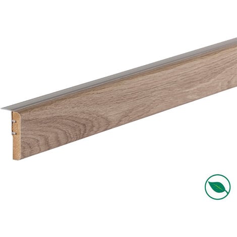 Profilé de transition rénovation d'escalier stratifié chêne gris 1300 x 56 x 12 mm - PEFC 70%