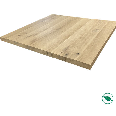 Forestea – Plateau chêne massif pleines lames 900 x 900 x 40 mm – Bois de qualité supérieure – Traitement anti-tâches – Pour espaces intérieurs