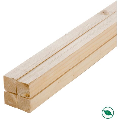 Lot de 4 tasseaux sapin brut 2000 x 38 x 38 mm - FSC mixte credit