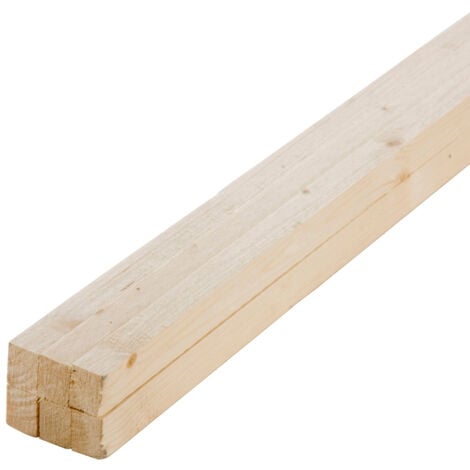 Lot de 6 tasseaux sapin brut 2000 x 32 x 32 mm traité classe 2 - PEFC 70%