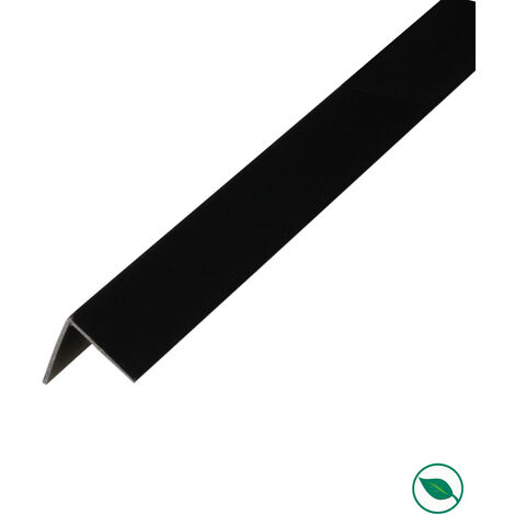 Forestea – Lot de 20 baguettes angles PVC noir 2600 x 15 x 15 mm – Profilés de finition pour murs et sols – Résistants à l'humidité et aux chocs