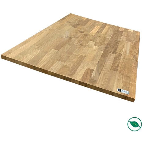 Plateau teck massif lamellé collé abouté 1200 x 800 x 25 mm - FSC 100%