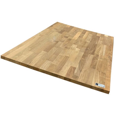 Plateau teck massif lamellé collé abouté 1200 x 800 x 25 mm - FSC 100%