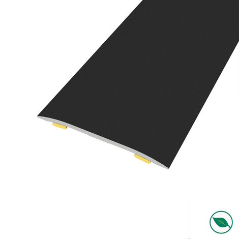Forestea – Barre de seuil adhésive même niveau aluminium noir 90 cm – Largeur 3,7 cm – Installation rapide – Compatible carrelage et parquet - 7cmHt