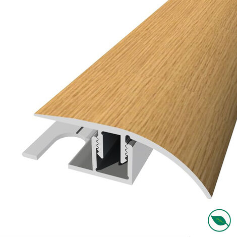 Forestea – Barre de seuil aluminium avec base joint de dilatation – Coloris chêne européen – Longueur 90 cm, largeur 3,9 cm – Facilité de pose (1/2)