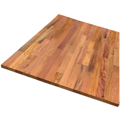 Tablette acajou massif huilé lamellé collé abouté 2000 x 500 x 18 mm - FSC 100%