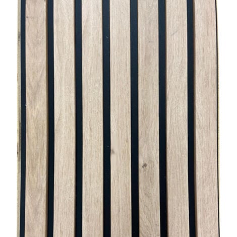 Lot de 2 demi-panneaux mural décoratif lamelles MDF chêne clair fond noir 1250 x 287 x 20 mm-0,72 M2 PEFC 70%
