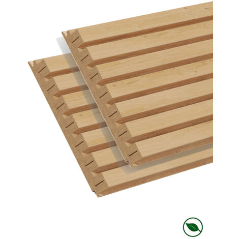 Forestea – Lot de 2 demi-panneaux décoratifs muraux MDF chêne clair 1250 x 287 x 20 mm – Système rainure-languette – Surface 0,72 m² – Label PEFC 70%