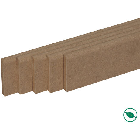 Pack de 5 plinthes bord arrondi MDF 2200 x 68 x 9 mm PEFC 70% (1/2)