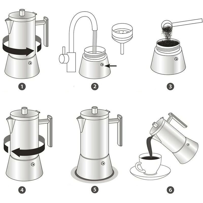 Moka Italienne Design Induction – Cafetière 4 Tasses Inox Avec Mousseur à Lait