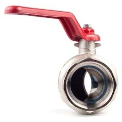 Válvula esfera de latón 3/4” PN-16, mango de acero color rojo.  Offre exclusive