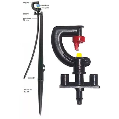 MINI ARROSAGE 180º pour irrigation agricole et irrigation en jardineria. microaspersor 180º avec 73 à débit 125 l/h et radio de portée 1,7 mètres