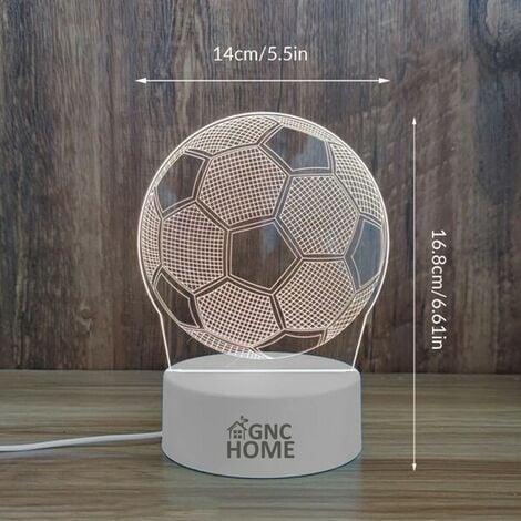 Veilleuse ballon de football 3D. Lampe pour enfants Offre exclusive