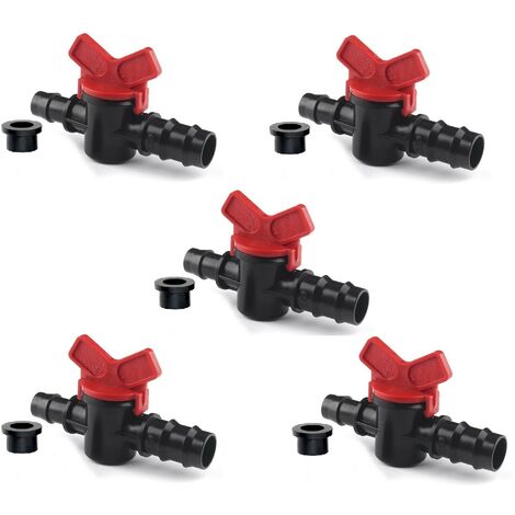 Válvula de derivación 12mm a tubo de riego por goteo de 16mm con anillo de goma. Pack de 5 Offre exclusive
