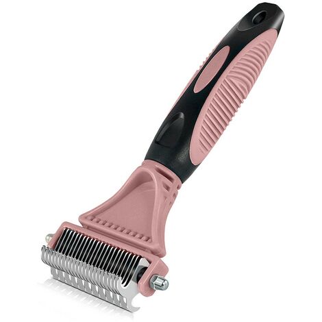 BROSSE A RECURER ROSE POUR CHIENS ET CHATS OUTIL POUR ENLEVER LES POILS DES PETITS MOYENS ET GRANDS ANIMAUX OFFRE EXCLUSIVE (1/5)